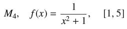 M4, f(x) = 1 x +1' [1, 5]