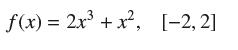 f(x) = 2x + x, [-2, 2]