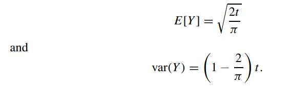 and E[Y]: var(Y) = Tale 2t  2 = (-) . 1 t.
