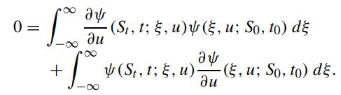 0    - (St, t; , u)w (, u; So, to) d  + 1 (St, t;, u)- - (E, u; So, to) d.   -