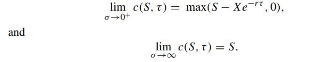 and lim c(S, T) = max(S- Xet, 0), +0+0 lim c(S, T) = S. 818