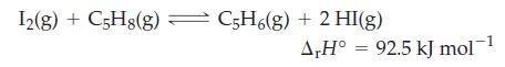 I2(g) + C5H8(g) = C5H6(g) + 2 HI(g) A,H 92.5 kJ mol- -1