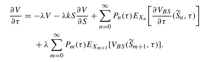 aV  sy + EFEx[vus (5)]  n=0 = -1V - akS. +   Pm(t)Exm+1[VBs(Sm+1, t)]. m=0