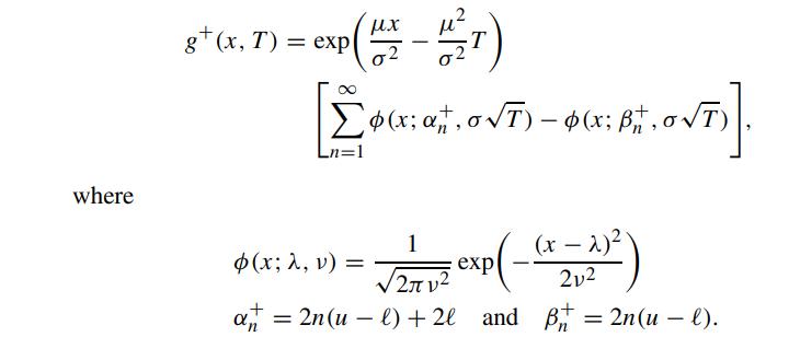 where 8+ (x, 7) = exp(-1/7) T) 2  (x; at, o T) - $(x; Brt , 0 T) 0 #T. O VT)]. =1 1 (x (x; , v) - exp(- (r =
