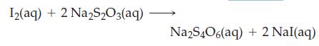 I(aq) + 2 NaSO3(aq) Na2S406(aq) + 2 Nal(aq)