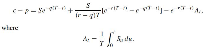C-P = Se-9(T-1) where + S (r = q) T At -r(T1)  eq(T1)]  er(T-1) At, - - = = = [ 5  T Su du.