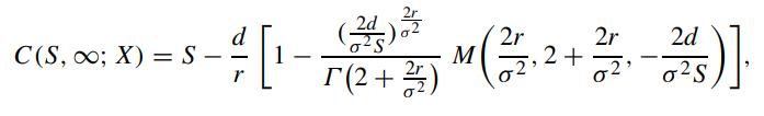 C(S, o; X) = S- () 2r 2r 2d   [ - 1 (2+), M ( ,  + ) - 4 ) ] 2 r(2+2/1/2)