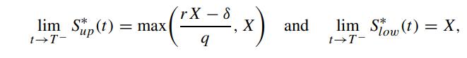 rX 8 (rx-, x) lim Sup(t) = max tT- and lim Stow (t) = X, tT-
