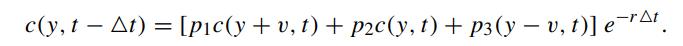 c(y, t-At) = [pic(y + v, t) + p2c(y, t) + p3(y - v, t)] e-rat.