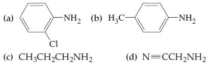 (a) -NH (b) HC- Cl (c) CH3CHCHNH -NH (d) N=CCHNH