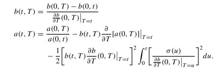 b(t, T) = a(t, T) = b(0, T) b(0, t) ab 37 (0, T) T a(0, T) a(0, t) a b(t, T)[a(0, T)]|T=t - b(t, T) ab T
