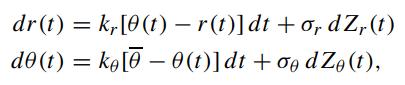 dr(t) = kr [0 (t) = r(t)]dt + ord Zr(t) (1) Zpo + p [()0 - ] = () op
