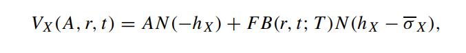 Vx (A, r, t) = AN(-hx) + FB(r, t; T)N(hx - x),