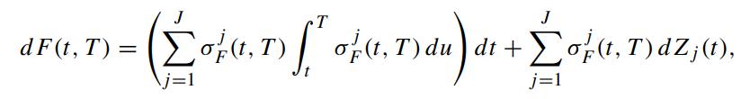 dF(t, T) aFa,r) = (,) ',Tau dt + ,r)az;), de - J j=1