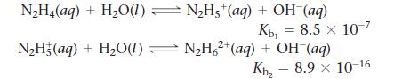 NH(aq) + HO(1) = NH5+ (aq) + OH- (aq) Kb = 8.5 x 10-7 NH(aq) + HO(1) = NH+ (aq) + OH-(aq) Kb 8.9 x 10-16 =