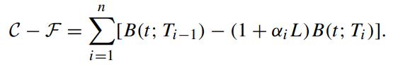 n C - F = [B(t; T-1)  (1 + L)B(t; T;)]. i=1