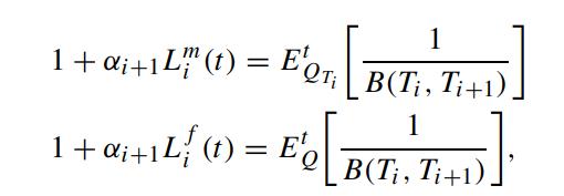 1 1 + i+1 L" (t) = EQT; QTi B(Ti, Ti+1) [B +D] Ti+D)]: 1 1 + +1 L (1) = E'g [B(T, T+1). { di+14