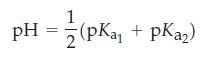 pH = 1/2 (pKa + pka)