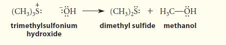 + (CH3)3S: BH trimethylsulfonium hydroxide (CH3)2S: + HC-H dimethyl sulfide methanol