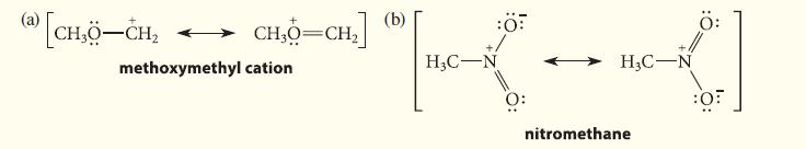 (4) CHOCH, CHO=CH, methoxymethyl cation (b) :0: K- HC-N HC-N nitromethane :0