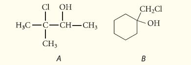 CI OH II H3C-C-CH-CH3 I CH3 A CHCl OH B