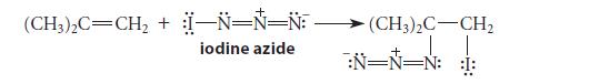 (CH3)C=CH, + I_N=N=N. iodine azide (CH3)2C-CH ?N=N=N: 1: