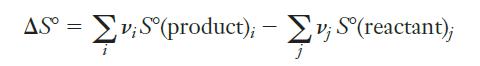 S = v;S(product); - ; S(reactant);