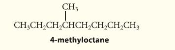 CH3 CH3CHCHCHCHCHCHCH3 4-methyloctane