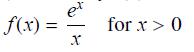f(x) = et X for x > 0