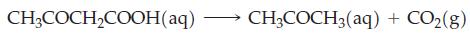 CH3COCHCOOH(aq) CH3COCH3(aq) + CO(g)