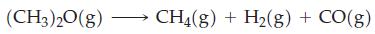 (CH3)20(g) CH4(g) + H(g) + CO(g)