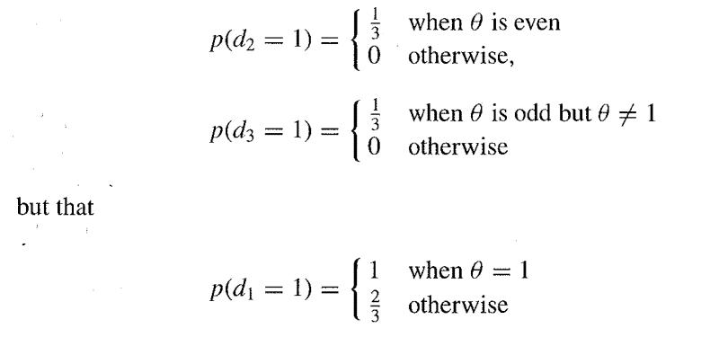 but that p(d = 1) = p(d3 = 1) p(d = 1) - = 0 when is even otherwise, { when is odd but 0 1 3 0 otherwise when