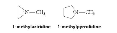 N-CH3 :N-CH3 1-methylaziridine 1-methylpyrrolidine