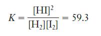 K = [HI] [H][1] = 59.3