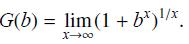 G(b) = lim (1 + b) /x.