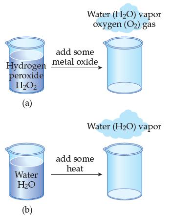 Hydrogen peroxide HO (a) Water HO (b) Water (HO) vapor oxygen (O) gas add some metal oxide Water (HO) vapor