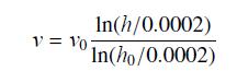 In(h/0.0002) In(ho/0.0002) V = 107