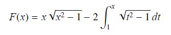 25 F(x)=xx-1-2 2 - 1 dt