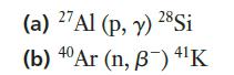 (a) 27 Al (p, y) 28 Si (b) 40 Ar (n, B-) 4K