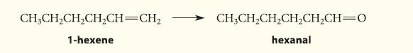CH3CHCHCHCH=CH 1-hexene CH3CHCHCHCHCH=O hexanal