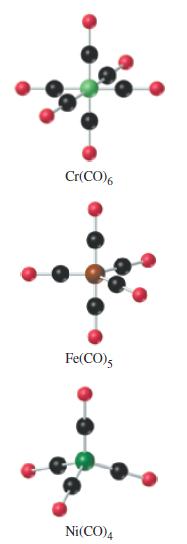 Cr(CO)6 Fe(CO)5 Ni(CO)4