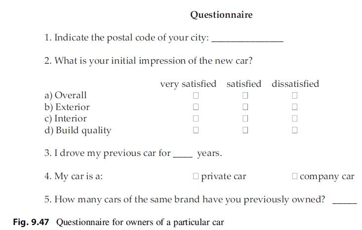 Questionnaire 1. Indicate the postal code of your city: 2. What is your initial impression of the new car? a)
