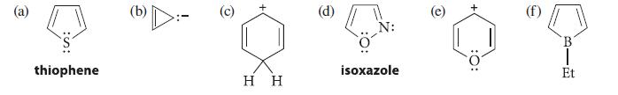 (a) thiophene G O H H (d) N: isoxazole :0: B Et