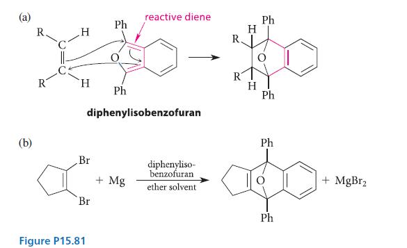 (a) (b) R H H Br Br Figure P15.81 Ph Ph diphenylisobenzofuran reactive diene + Mg diphenyliso- benzofuran