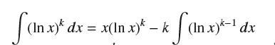 [(In x)* dx = x(In x)*  k [(In.x)*-1 dx -