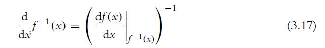 df (x) 2-1-() (x) = dx f-1(x)/ d dx (3.17)