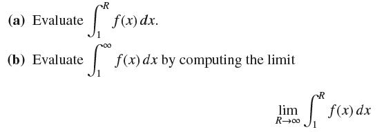 St (a) Evaluate (b) Evaluate f(x) dx. f(x) dx by computing the limit S lim R0 f(x) dx