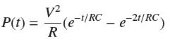 P(t) = 12 R 5(e-1/RC-e-21/RC)
