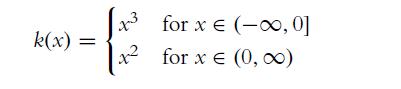 k(x) x3 for x = (-00, 0] for x  (0, ) R