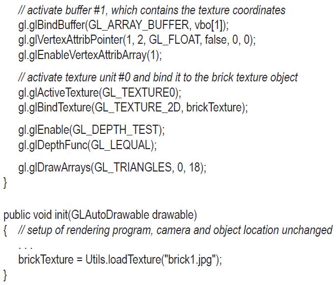 } // activate buffer #1, which contains the texture coordinates gl.glBindBuffer(GL_ARRAY_BUFFER, vbo[1]);
